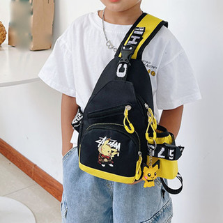 Túi đeo nhẹ Ngực Daypack cho trẻ em Túi đeo chéo dung tích lớn dễ thương với mặt dây chuyền Pikachu cho trẻ em Bé trai Bé gái