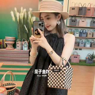 Túi xách vuông dệt Thái Lan - Túi đựng giỏ mùa hè đầy màu sắc dành cho nữ