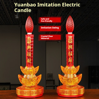 SMVP LED Pha Lê Thỏi Nến Điện Tử Mô Phỏng Nến Cắm Nguồn Điện Vui Vẻ Đèn Thần Tài Đèn Phật Chân Nến Lâu Dài Cặp Đèn 5, 6, 8 inch