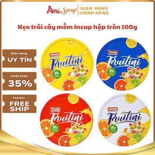 Kẹo Trái Cây Incap Fruitini Hộp Tròn 100g, Kẹo Nhập khẩu Ý Cao Cấp, Phù Hợp Làm Giỏ Quà Tết