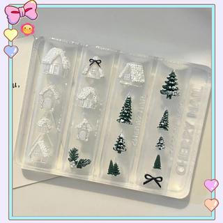 [beautifulhome] Khuôn Silicon Trong Suốt Móng Tay Nghệ Thuật Khóa Thắt Lưng Hoa Cỏ Bốn Lá 3D Khuôn Trang Trí Móng Tay Mẫu Làm Móng Tay [vẻ Đẹp]