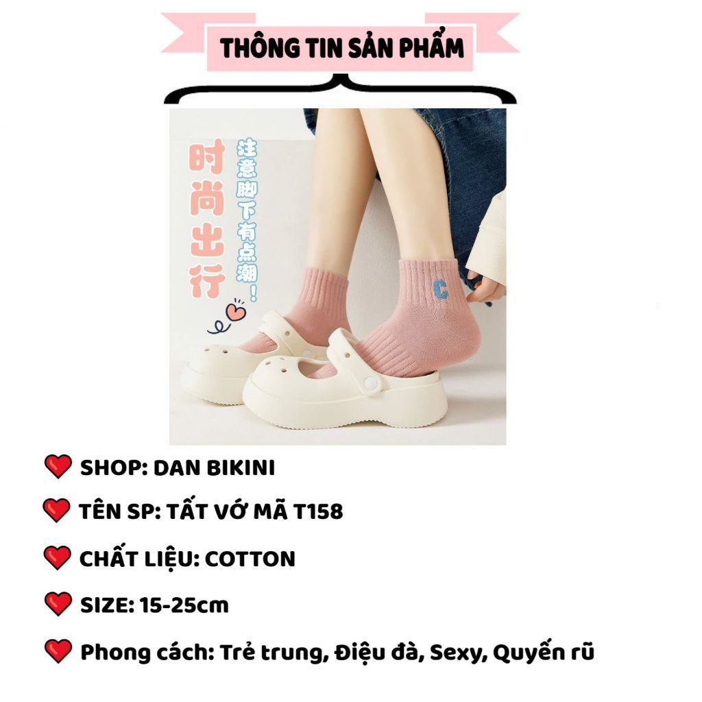 Packs 5 Đôi Tất Chữ C Cổ Ngắn 5 Màu Chất Vải Cotton Mềm Mại Thoáng Khí