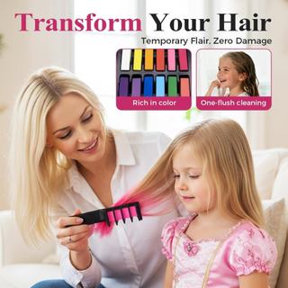 Bộ Lược Chải Tóc 12 Màu Tạm Thời Lấp Lánh Thuốc Nhuộm Tóc tự làm Có Thể Giặt Màu Tóc Cho Trẻ Em Thiếu Niên Bé Gái Đảng Quà Tặng giặt được an toàn đơn giản tháo rời phù hợp dùng cho gia đình căn hộ văn phòng và không gian nhỏ