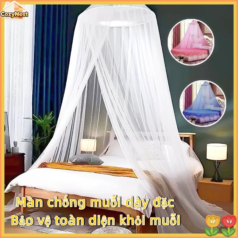 Màn Tròn Treo Trần Chống Muỗi Cao Cấp - Không Cần Giá Đỡ, Kiểu Công Chúa, Gấp Gọn Cho Phòng Ngủ & Ký Túc Xá