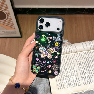 Màu Dopamine Con Bướm Lập Thể Thích Hợp Cho Apple 17 Vỏ Điện Thoại iPhone 16 Mới 15 / 14 / 13 / 12 / 11 Thả Keo Trong Suốt Trọn Gói Chống Rơi Vỏ Bảo Vệ