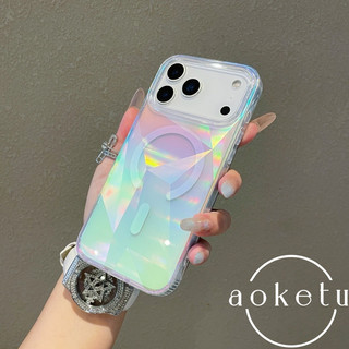 Thích hợp cho Ốp điện thoại mạ màu Apple 17 Pro Max, Lingge iPhone 16 Promax Creative Laser 15 / 14p Đèn từ tính sang trọng 11 Vỏ bảo vệ chống rơi