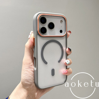 Khung chặn màu thích hợp cho vỏ điện thoại Apple 17pro màu đen mờ cảm giác da iPhone 16promax hút từ tính 15pro / 14 / 13 / 12 ốp lưng acrylic trong suốt chống rơi