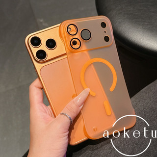 Thích hợp cho Ốp điện thoại không khung Apple 17promax iPhone 16 mờ sạc từ tính siêu mỏng Vỏ bảo vệ siêu mỏng 15 với màng ống kính da cảm giác bao gồm tất cả vỏ cứng