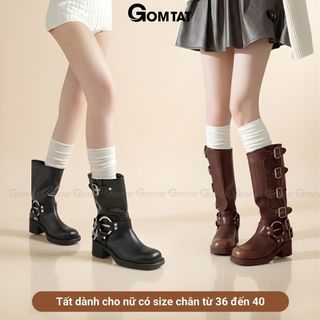 Tất đùi nữ lolita cổ cao mang giày boot 2 chiều cao GOMTAT, vớ mùa đông mang bốt thời trang giữ ấm, y2k - KEM