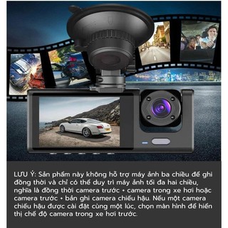 New Camera hành trình ô tô Taxi hỗ trợ kết nối 3 mắt ghi hình tốc độ cao Wifi full HD 1080p hồng ngoại siêu nét