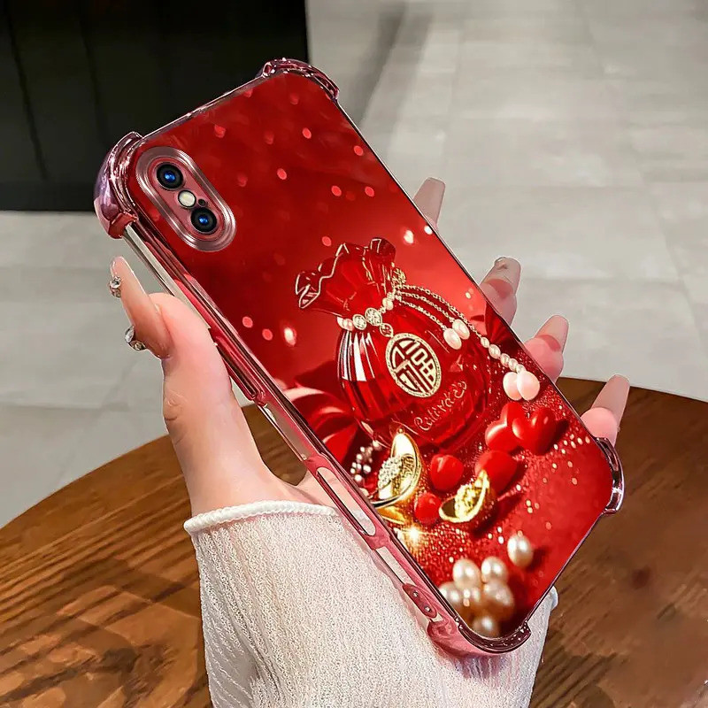 Ốp điện thoại thích hợp cho iPhone XS Max, Chúc mừng năm mới 2026, vỏ mềm trong suốt, chống sốc mới làm bằng nhựa TPU silicon.