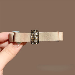 Kẹp tóc thấp nhấp nháy kim cương giả, phong cách Hàn Quốc, satin handmade