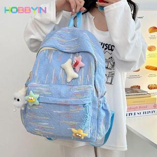 Ba lô HOBBYIN, Túi đi học Nylon siêu nhẹ, Ba lô du lịch dung tích lớn đơn giản