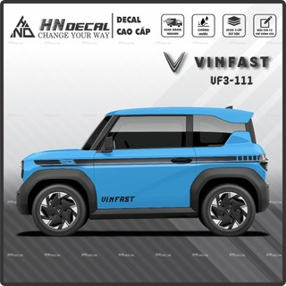 Tem dán xe VF3 - Tem VF3 cao cấp Decal dán xe VF3 MẪU TEM THỂ THAO  ( mẫu VF3 - 111 )