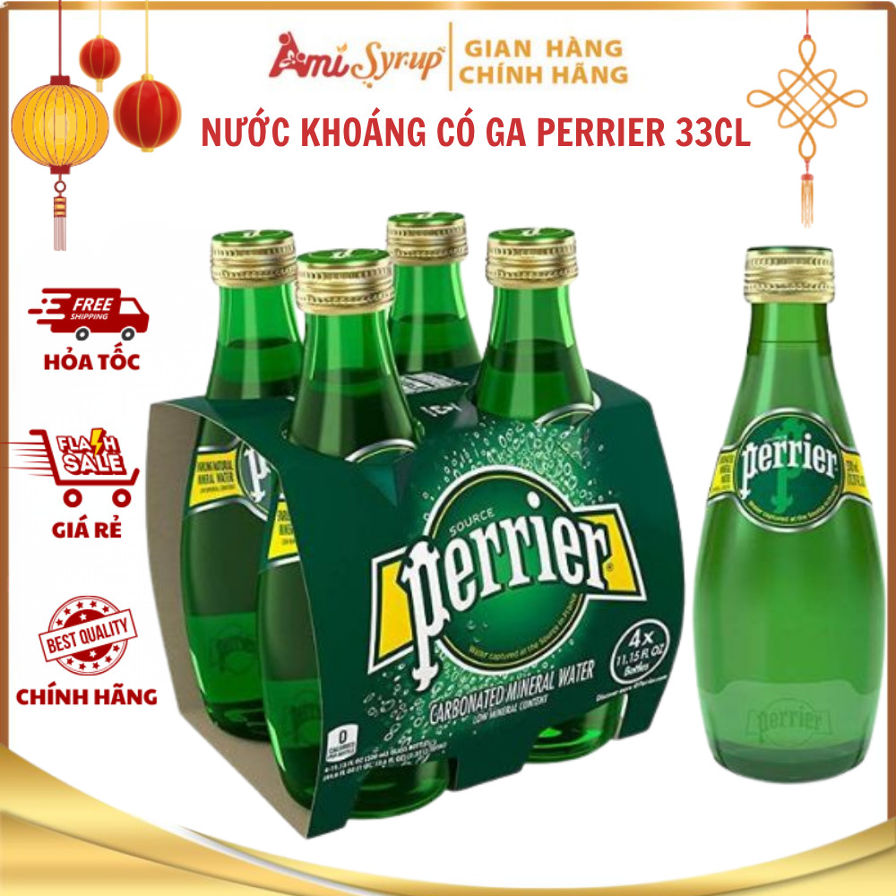 Nước Khoáng Có Ga Perrier 33cl, Nguyên Liệu Pha Chế Sảng Khoái Tức Thì Thơm Mát Tự Nhiên