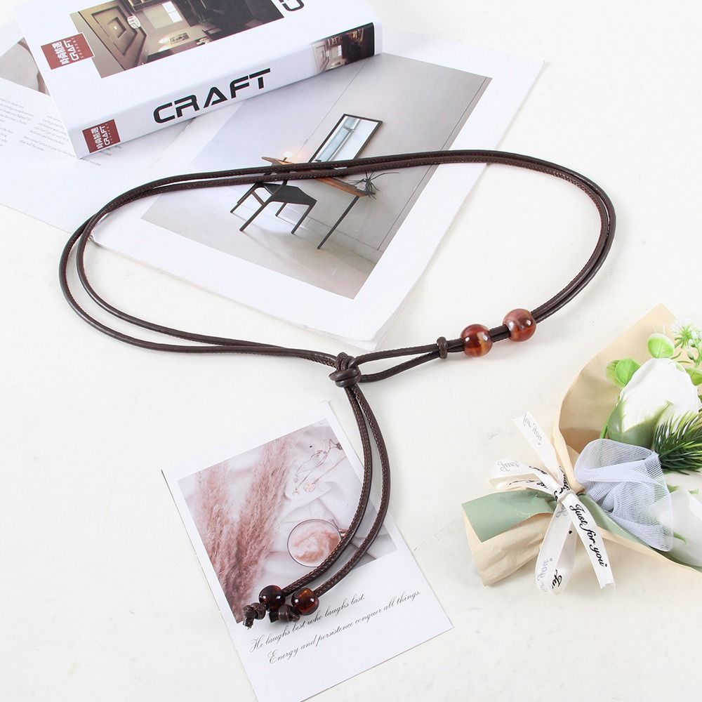 MERIGGIARE Thắt lưng mỏng có thể điều chỉnh, với dây da thiết kế sang trọng đính cườm, Thắt lưng thắt lưng thắt lưng cổ điển thông thường cổ điển hợp thời trang dành cho nữ Váy trang trí Áo len phù hợp với áo khoác
