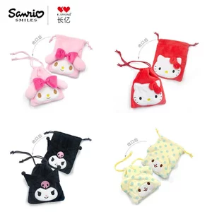 Chính Hãng Sanrio kitty Melody Chăn Gấu Bột Lúa Mì Kuromi Dây Rút Túi Thay Đổi