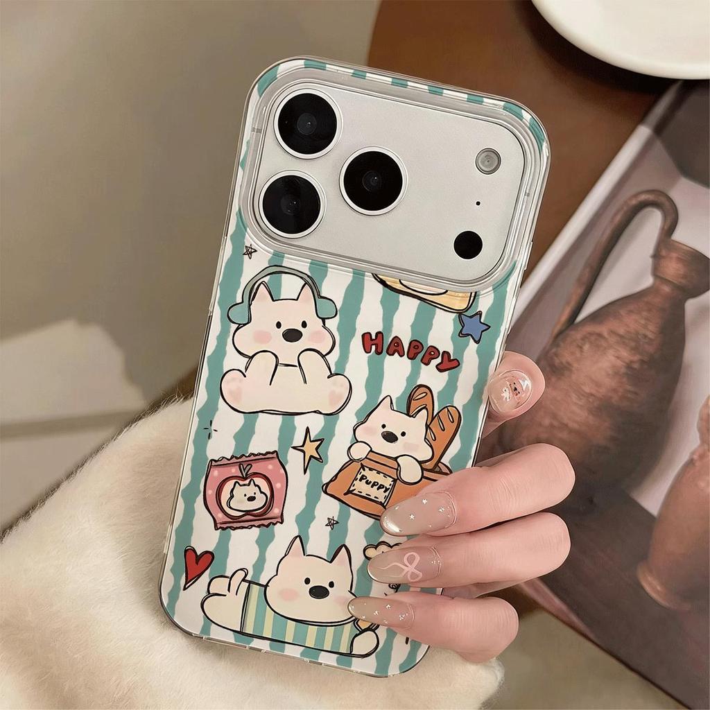 Con chó dễ thương mềm mại cho 16 trường hợp iPhone 17Air Lớp kép 14/13/11Pro