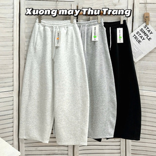 Quần Baggy Nỉ Loại 1, Lưng Cao, Dày Dặn, Lưng Chun Co Giãn, Thiết Kế Trơn Basic, Túi Hai Bên Tiện Lợi, Dễ Phối Đồ