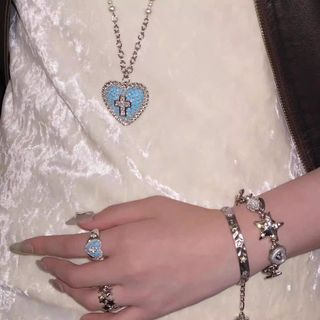 Vintage Thời Trung Cổ Tình Yêu Bông Tai Chữ Thập Ngọt Mát Độc Đáo Siêu Nhấp Nháy y2k Bông Tai