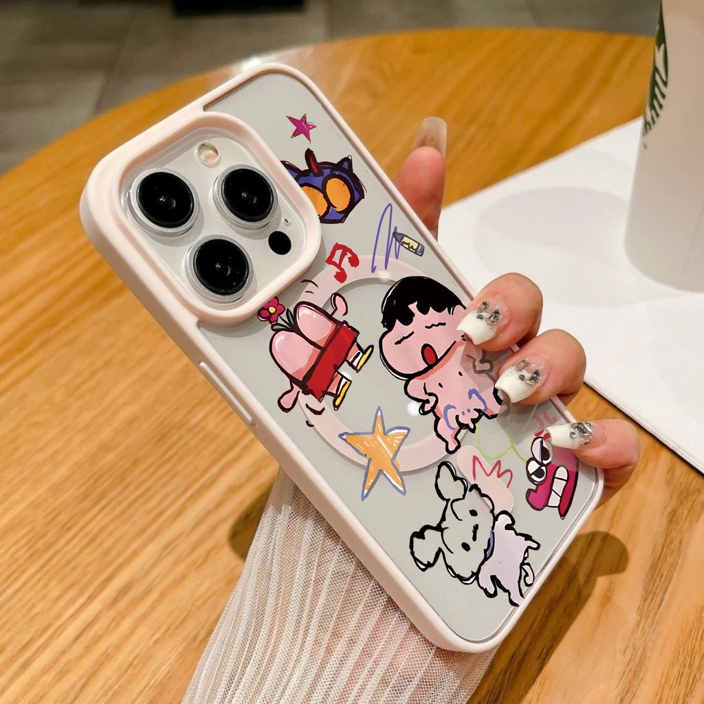 ốp lưng iphone Crayon Shin-chan hát bằng nam châm Cho Iphone 17 11 12 13 14 15 Iphone 16 7 xs xr Pro Max Plus