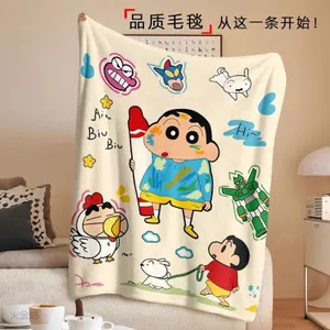 Crayon Shin-Chan Flannel Chăn Dày Văn Phòng Sofa Ngủ Che Chân Chăn Phòng Ngủ Sinh Viên Ký Túc Xá Điều Hòa Không Khí Chăn 4.9