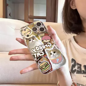 Ốp lưng Mèo Chào Hỏi Dễ Thương cho iPhone 17 Air 16 14 13 11 Pro Case Không Gian