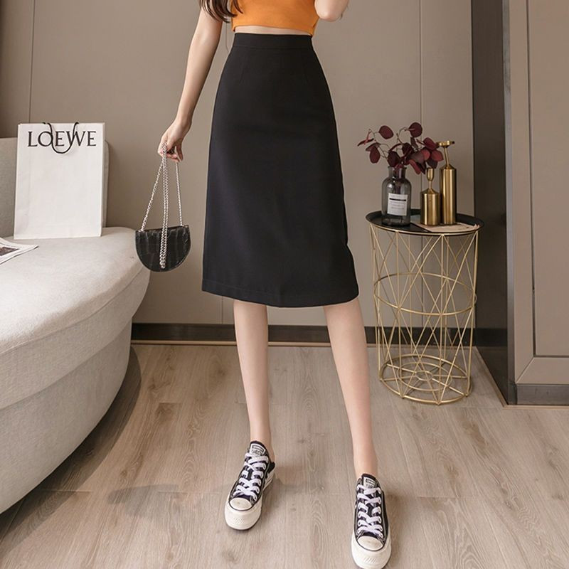 Váy bút chì midi đen dành cho văn phòng, thiết kế bodycon