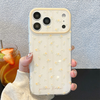 Họa tiết hoa màu vàng + vòng tay cho iphone17promax 16promax 15promax 15pro iphone15 14promax ốp lưng TPU iphone mới chống bụi