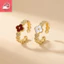Nhẫn nữ phong cách Hàn Quốc, màu đỏ trắng, men kim cương dát zircon, thiết kế tinh tế và dễ dàng điều chỉnh