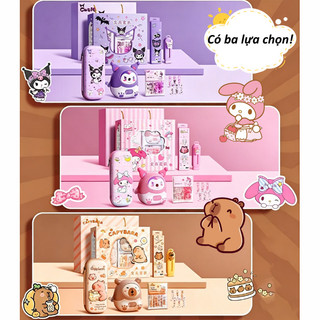 【BabyJoy】Bộ quà tặng văn phòng phẩm cho trẻ em,chủ đề hoạt hình My Melody,Kuromi và Capybara