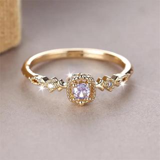 Nhẫn cưới đơn giản màu vàng zircon phong cách vintage Hàn Quốc, trang sức thời trang, quà tặng