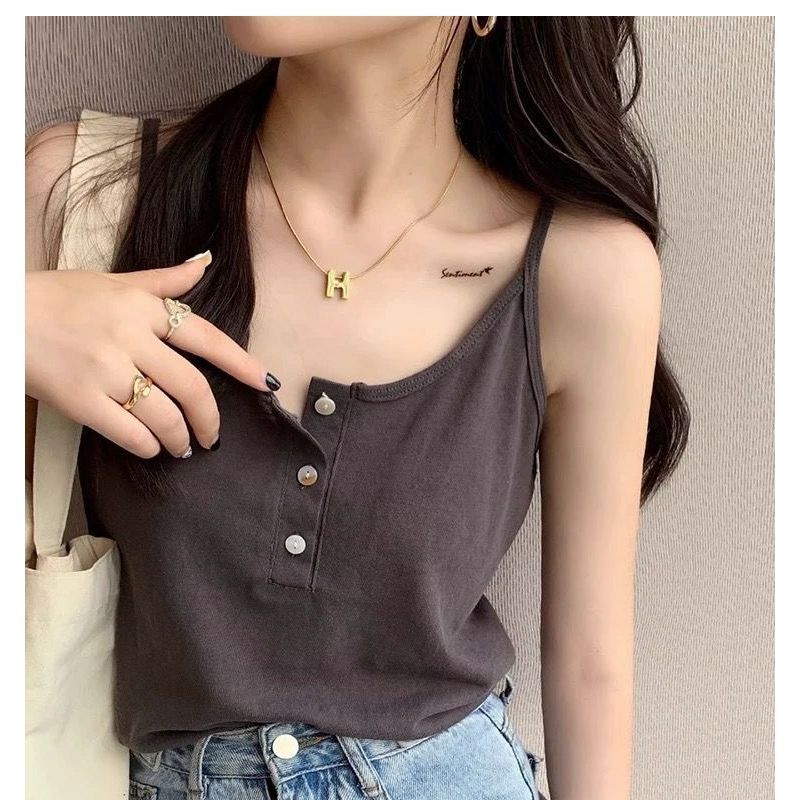Camisole nút phong cách bông tuyết mới, chất liệu mỏng nhẹ, size đa dạng