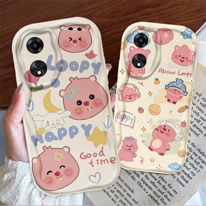 Thích Hợp Cho OPPO A18 A38 A58 A60 A17 A17K 4G 3D Điện Thoại Thông Minh TPU Mềm Hoạt Hình Dễ Thương Loopy Vỏ Điện Thoại Chống Sốc