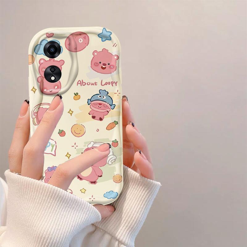 Thích Hợp Cho OPPO A18 A38 A58 A60 A17 A17K 4G 3D Điện Thoại Thông Minh TPU Mềm Hoạt Hình Dễ Thương Loopy Vỏ Điện Thoại Chống Sốc