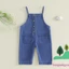 Bộ áo liền quần Denim cổ vuông không tay thường ngày