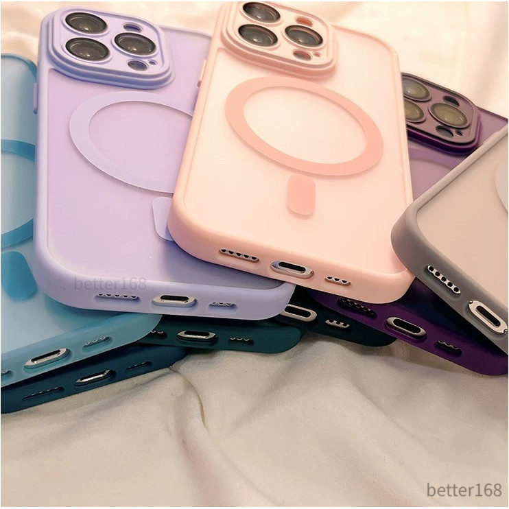 Ốp Điện Thoại Túi Khí Chống Rơi Màu Đen Nhám Hít Nam Châm Cho iPhone 17/16/15/14/13/12 pro MAX iPhone 13 pro iPhone 11
