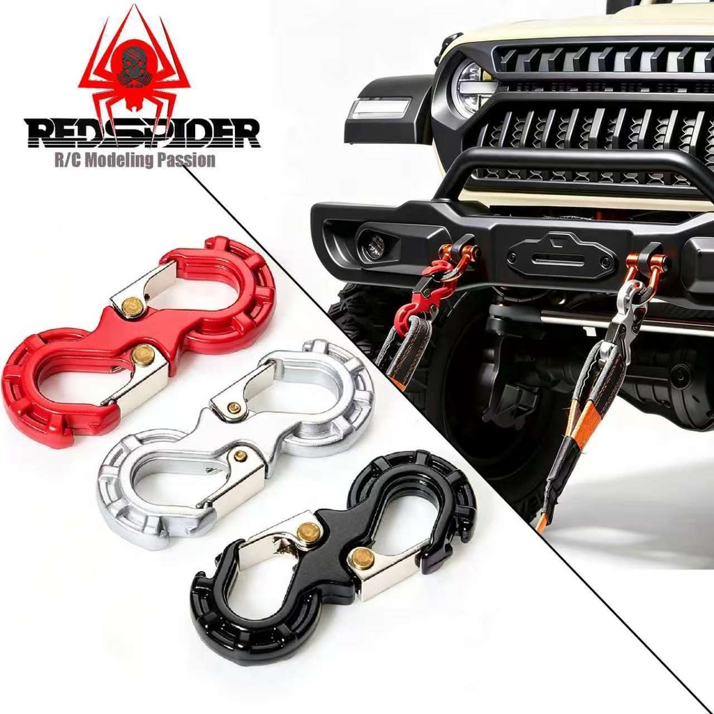 Móc cứu hộ mô phỏng kim loại, xe RC 1 / 8 1 / 10 Easy-Control TRX4 SCX10 — móc kéo hạng nặng, bộ phận nâng cấp bền và thực tế
