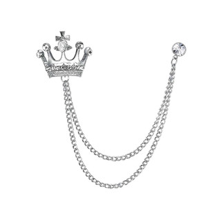 Trâm Cài Nam Sang Trọng Phong Cách Anh Bộ Đồ Dây Xích Pin Kim Cương Vương Miện Huy Hiệu Vintage Hoa
