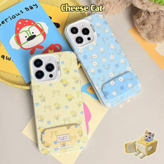 hoa màu vàng xanh Ốp Lưng Cho iPhone 13 14 15 12 11 16 17 Pro Max 16E Xs Max XR 7Plus Vỏ Điện Thoại Có Chân Đế Gương