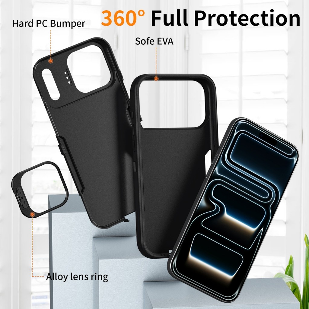 Dành cho iPhone 17 Pro Max / 16 Pro / 15 / 14 / 13 / 12 / 11 Giá đỡ vòng máy ảnh kim loại Vỏ điện thoại / Vỏ iPhone chống sốc cấp quân sự / Micro Matte thoải mái