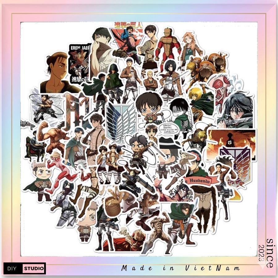 Bộ 100 sticker anime attack on titan  Manga Eren Levi, Hình Dán Trang Trí Mũ Nón Bảo Hiểm, Ván Trượt, Xe Đạp, Guitar, Sổ