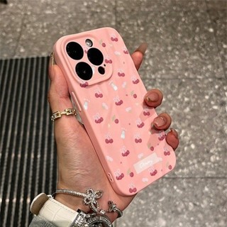 Dành Cho IPhone 17 16 15 14 13 12 11 Pro Max X XR XS Max 7 8 Plus Màn hình đầy đủ Red Cherry Pleated Shell