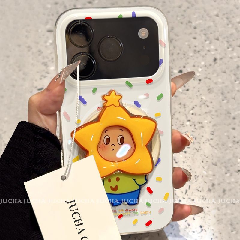 Ốp điện thoại IPhone 17 Pro max Vỏ bảo vệ Giá đỡ từ tính 17pro Miếng dán mặt sau 16 Promax Phim hoạt hình 15 PM Vỏ bảo vệ toàn diện chống sốc