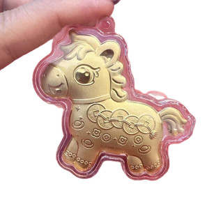 Quà lưu niệm năm con ngựa ngay lập tức giàu vàng nguyên chất 999 Mặt dây chuyền Quà tặng 20mg Lưu niệm Túi điện thoại di động Móc khóa