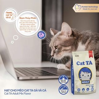 360g - Hạt mèo Cat TA vị Gà Tây & Cá Ngừ – Công nghệ Hàn, không phẩm màu => 360Gr