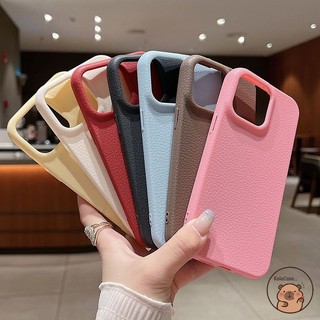 Dành Cho OnePlus 15 Ace 6 6T 5 3 2 Pro 2V OnePlus15 OnePlusAce6 Ốp Điện Thoại Đơn Giản Họa Tiết Lychee Màu Trơn Kinh Doanh Vỏ Mềm