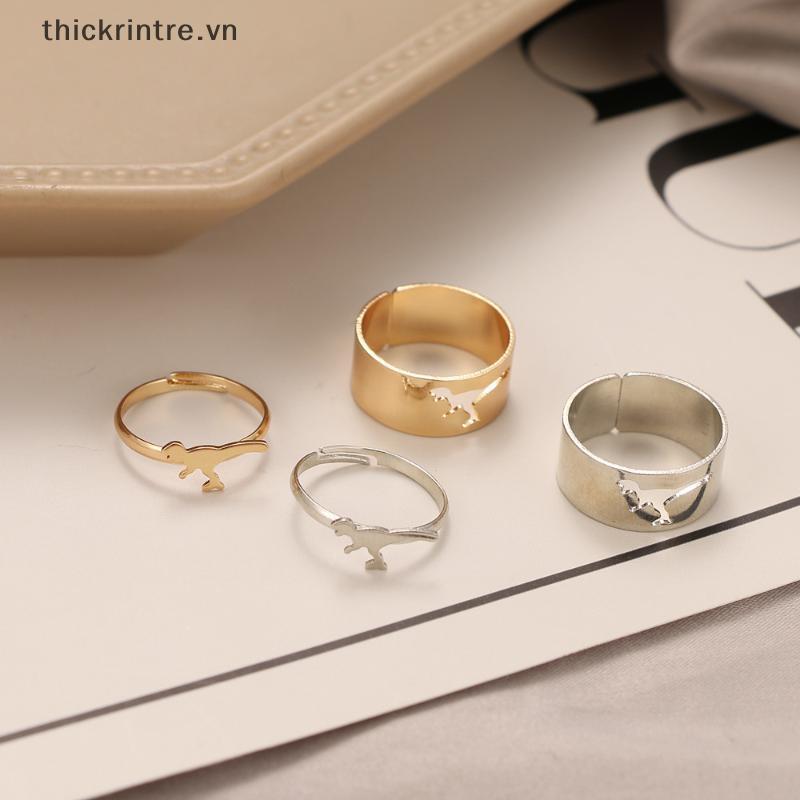 THI 2 Chiếc Vintage Đơn Giản Động Vật Ngôi Sao Mặt Trăng Trái Tim Ngọn Lửa Mở Nhẫn Dành Cho Nữ Cô Gái Gothic Trang Sức Punk Đen Cặp Đôi Nhẫn Bộ VN