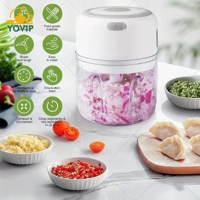 YOVIP Máy Xay Tỏi Điện Đa Năng 100 / 250mL Máy Xay Rau Di Động Hành Trộn Máy Nghiền Cho Nhà Bếp VN