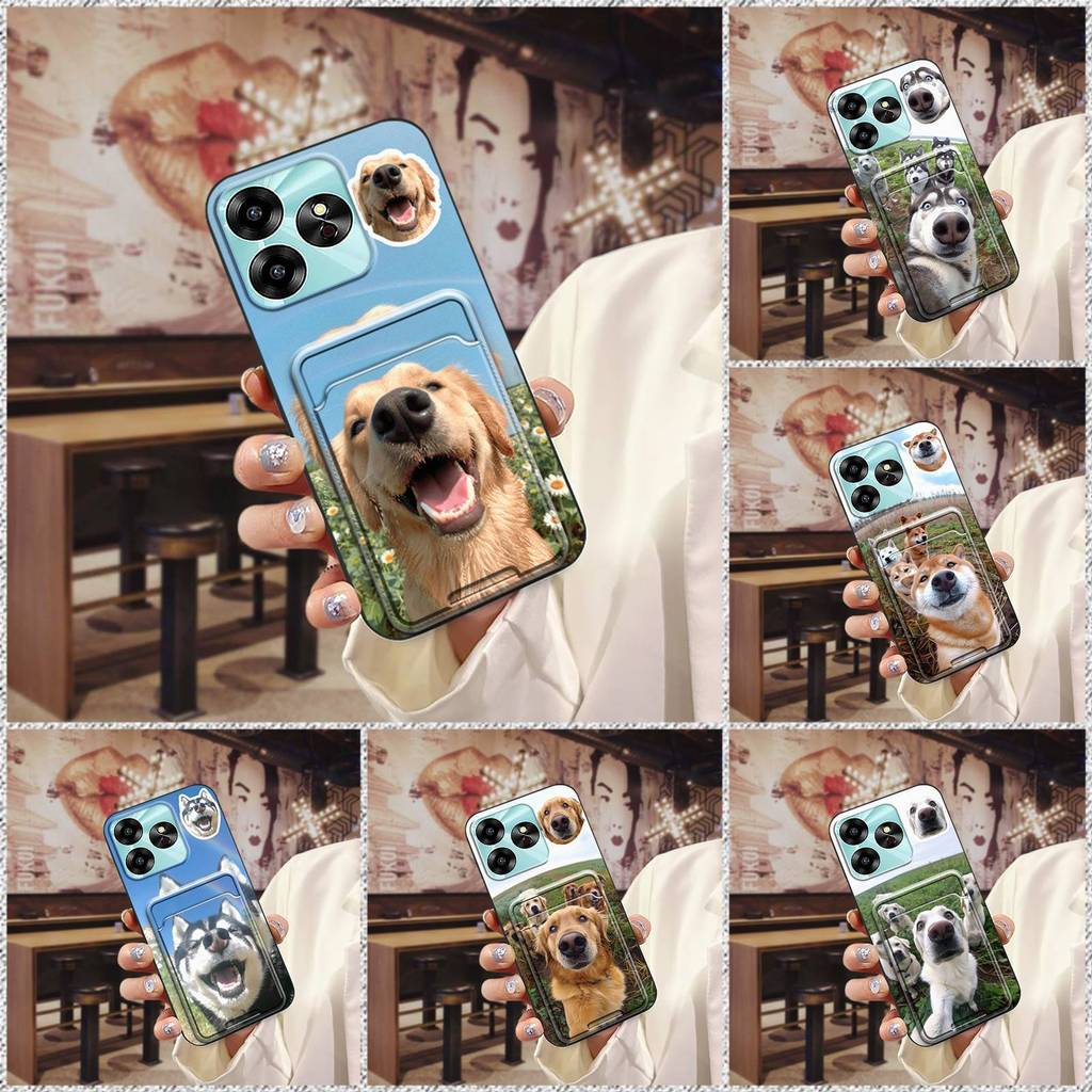 Bọc Toàn Bộ Ốp lưng Cho UMIDIGI G6 5G Vỏ Chống Thấm Nước Vỏ Mềm Chống Sốc Tay Áo Thẻ Chó Bền Dễ Thương Túi Đựng Thẻ Thiết Kế Thời Trang Mèo Graffiti Khe Cắm Thẻ Chống Bụi Bẩn